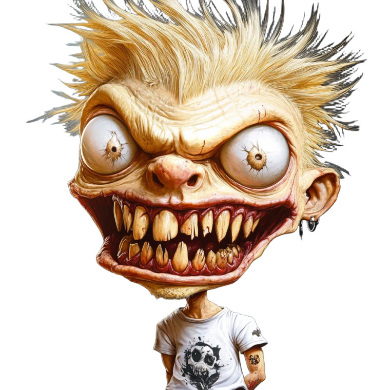 Monster Blond Man Vinyl Car Decal Sticker – Waterproof & UV-Resistant 8"