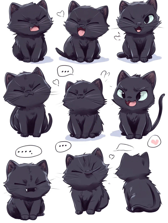 Chibi Cat Stickers V2 Vinyl Car Decal Sticker – Waterproof & UV-Resistant 8"