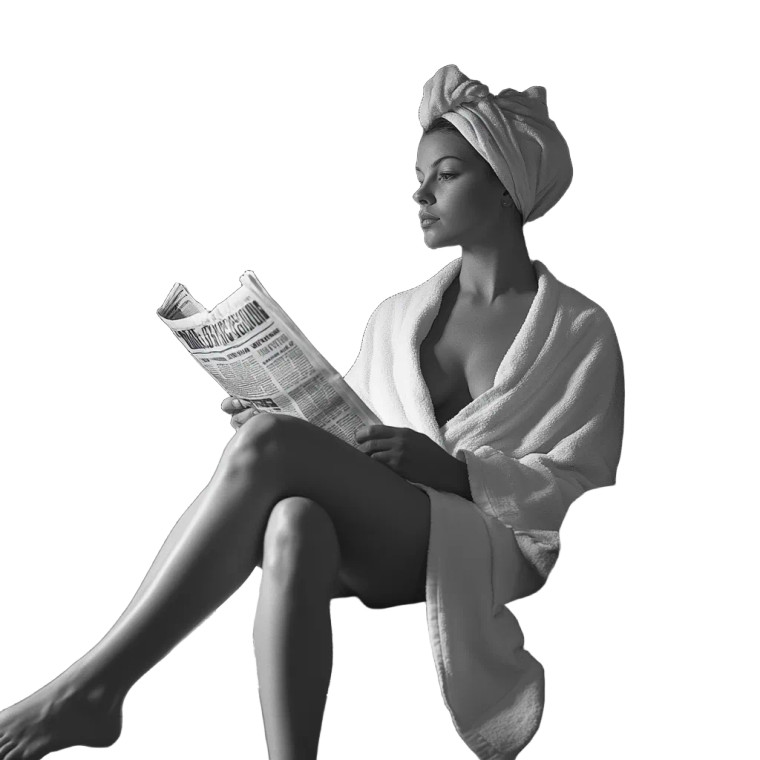 Woman With Newspaper Vinyl Car Decal Sticker – Waterproof & UV-Resistant 8"