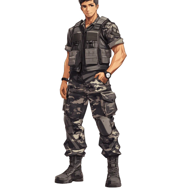 Anime Military Man Vinyl Car Decal Sticker – Waterproof & UV-Resistant 8"