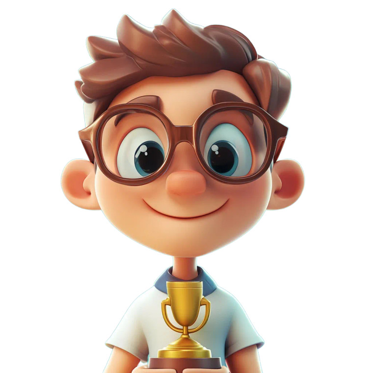 3D Cartoon Trophy Vinyl Car Decal Sticker – Waterproof & UV-Resistant 8"
