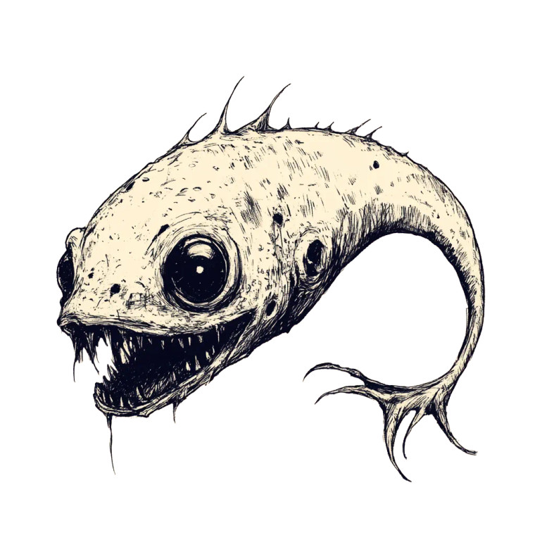 Evil Tadpole Sketch Vinyl Car Decal Sticker – Waterproof & UV-Resistant 8"