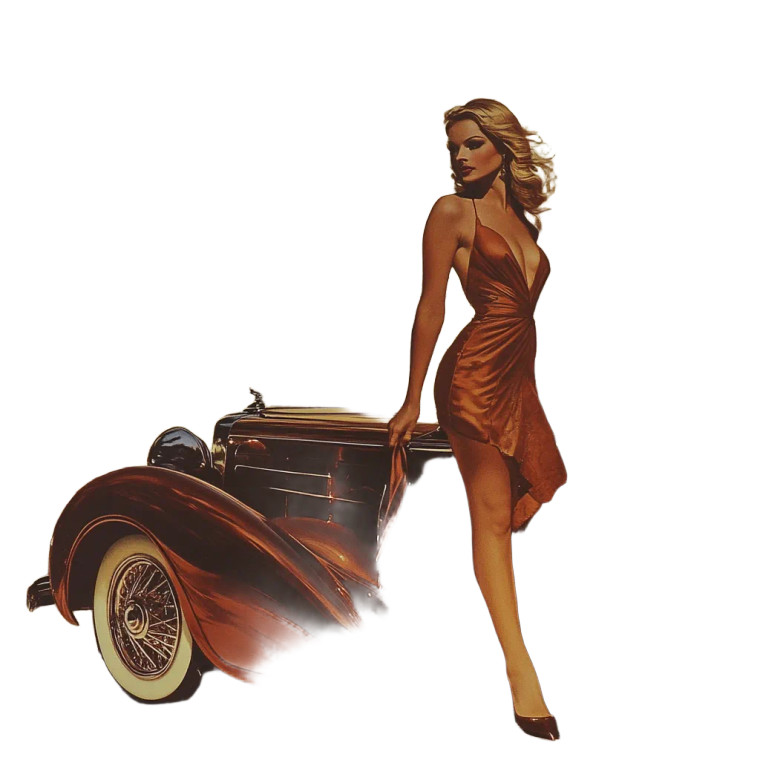 Art Deco Beauty Vinyl Car Decal Sticker – Waterproof & UV-Resistant 8"