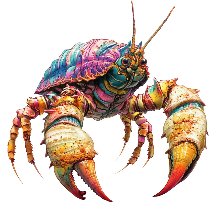Colorful Crustacean Creature Vinyl Car Decal Sticker – Waterproof & UV-Resistant 8"