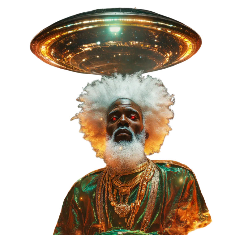 Cosmic Afro King Vinyl Car Decal Sticker – Waterproof & UV-Resistant 8"