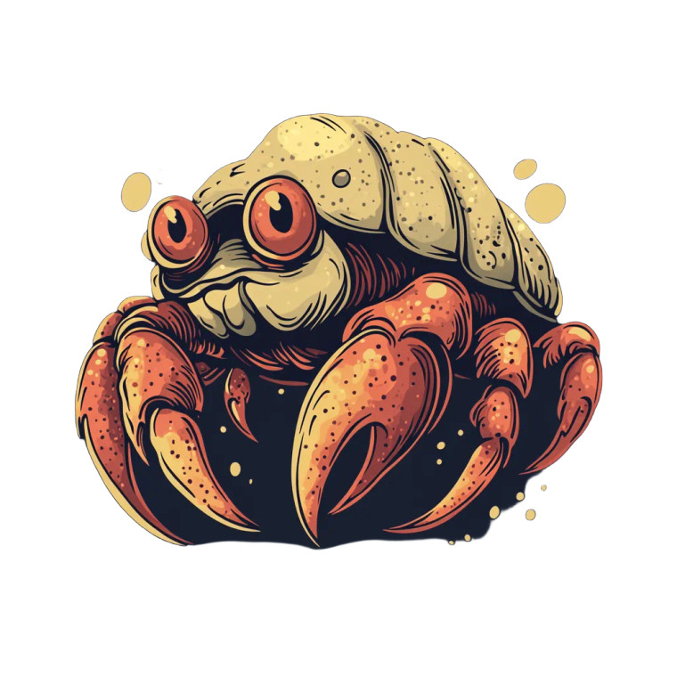 Hermit Crab Shirt Vinyl Car Decal Sticker – Waterproof & UV-Resistant 8"