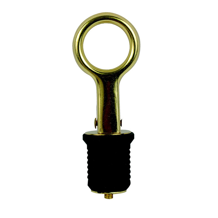 Brass Plated Boat Drain Plug | Snap-Handle 1 Inch Diameter | Resists Corrosion | Made in USA