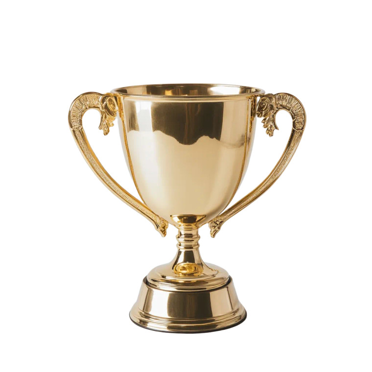 Shiny Gold Trophy Vinyl Car Decal Sticker – Waterproof & UV-Resistant 8"