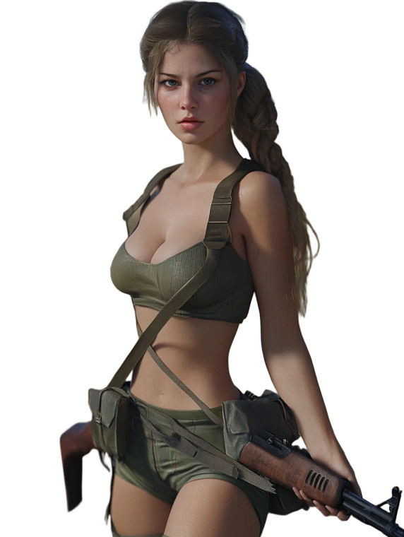 German Girl Soldier Vinyl Car Decal Sticker – Waterproof & UV-Resistant 8"