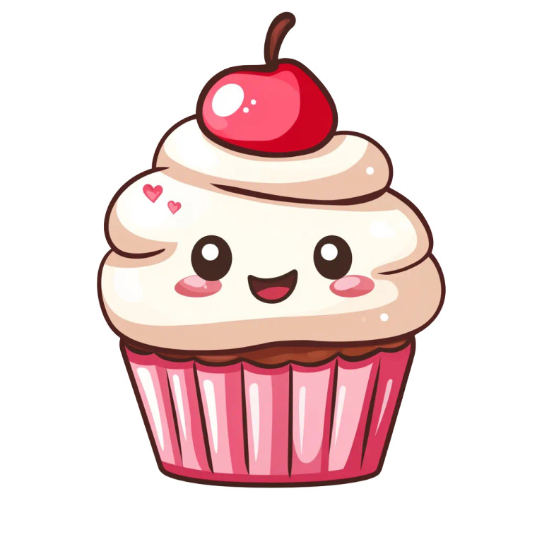 Kawaii Cupcake Vinyl Car Decal Sticker – Waterproof & UV-Resistant 8"