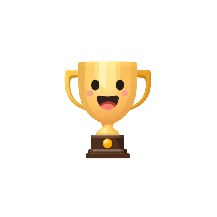 Emoji Trophy Vinyl Car Decal Sticker – Waterproof & UV-Resistant 8"