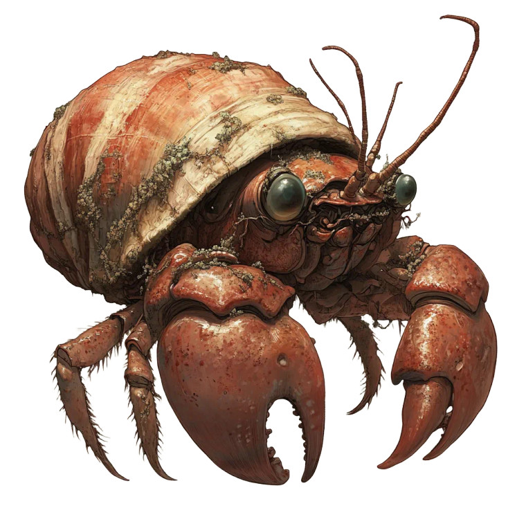 Cute Anime Hermit Crab Vinyl Car Decal Sticker – Waterproof & UV-Resistant 8"