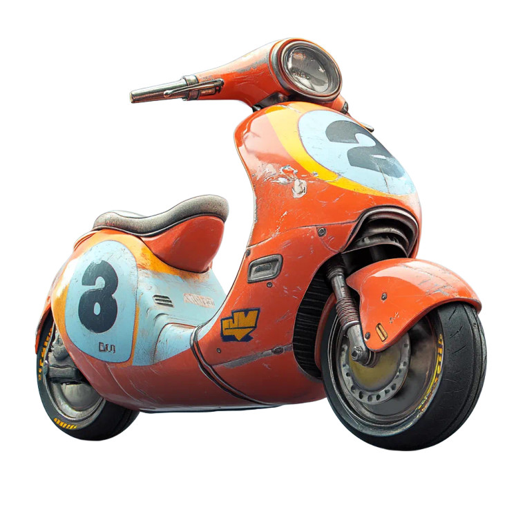 Super Charged Scooter Vinyl Car Decal Sticker – Waterproof & UV-Resistant 8"