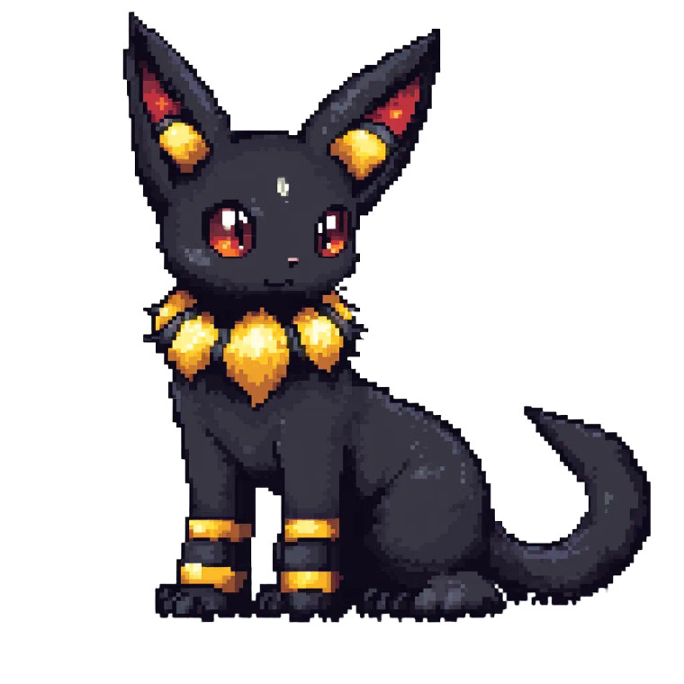 Fluffy Umbreon Sprite Vinyl Car Decal Sticker – Waterproof & UV-Resistant 8"
