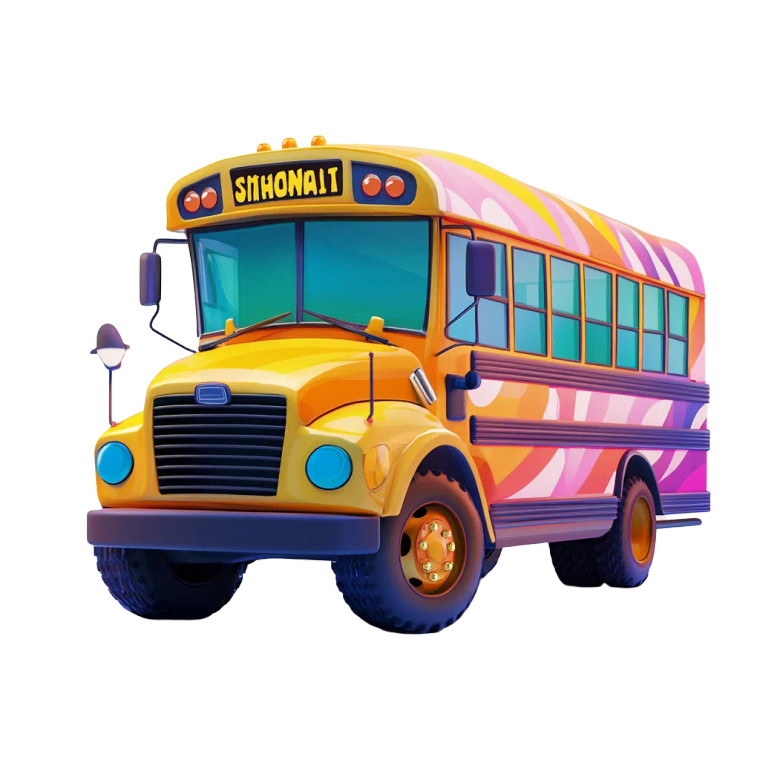 Colorful School Bus Vinyl Car Decal Sticker – Waterproof & UV-Resistant 8"