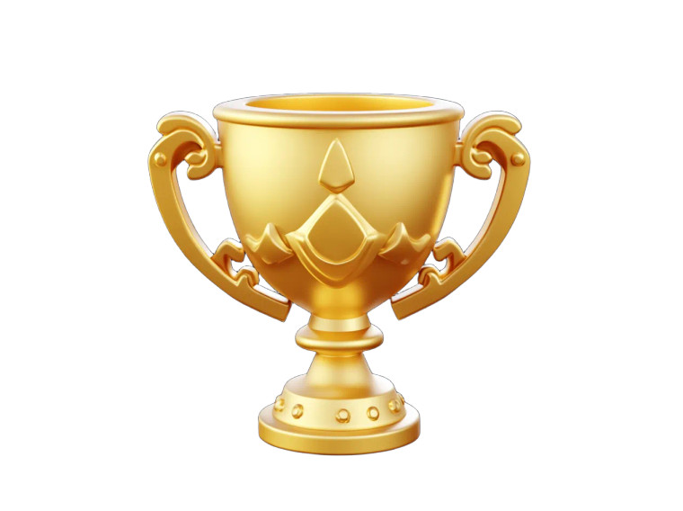 Golden Trophy Icon V12 Vinyl Car Decal Sticker – Waterproof & UV-Resistant 8"