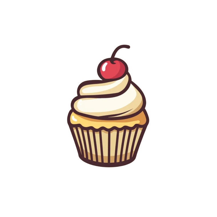 Cupcake Logo Vinyl Car Decal Sticker – Waterproof & UV-Resistant 8"