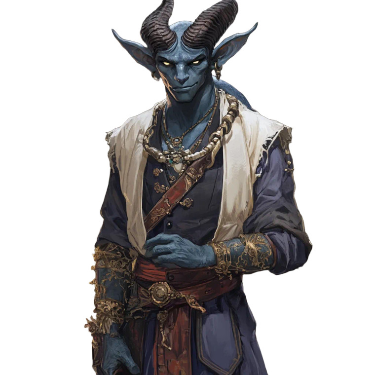 Tiefling Merchant Vinyl Car Decal Sticker – Waterproof & UV-Resistant 8"