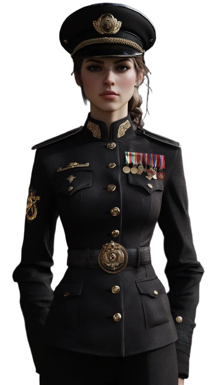 Military Lady Portrait Vinyl Car Decal Sticker – Waterproof & UV-Resistant 8"