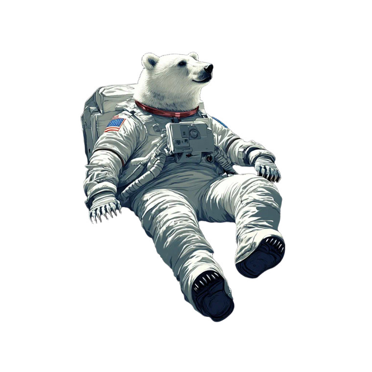 Space Polar Bear Vinyl Car Decal Sticker – Waterproof & UV-Resistant 8"
