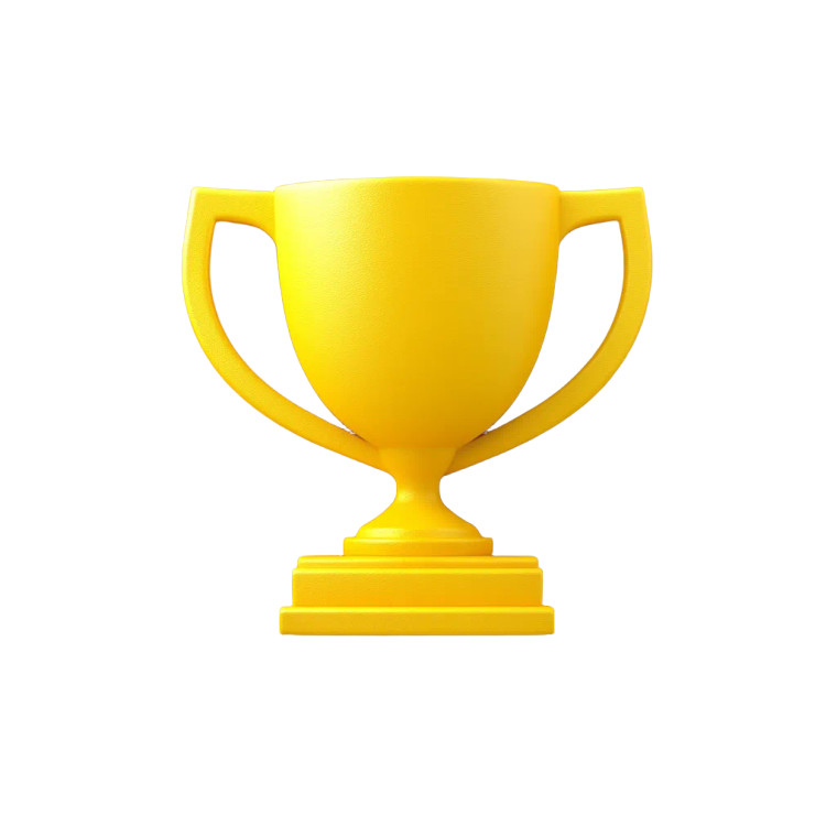 Yellow Trophy Icon Vinyl Car Decal Sticker – Waterproof & UV-Resistant 8"