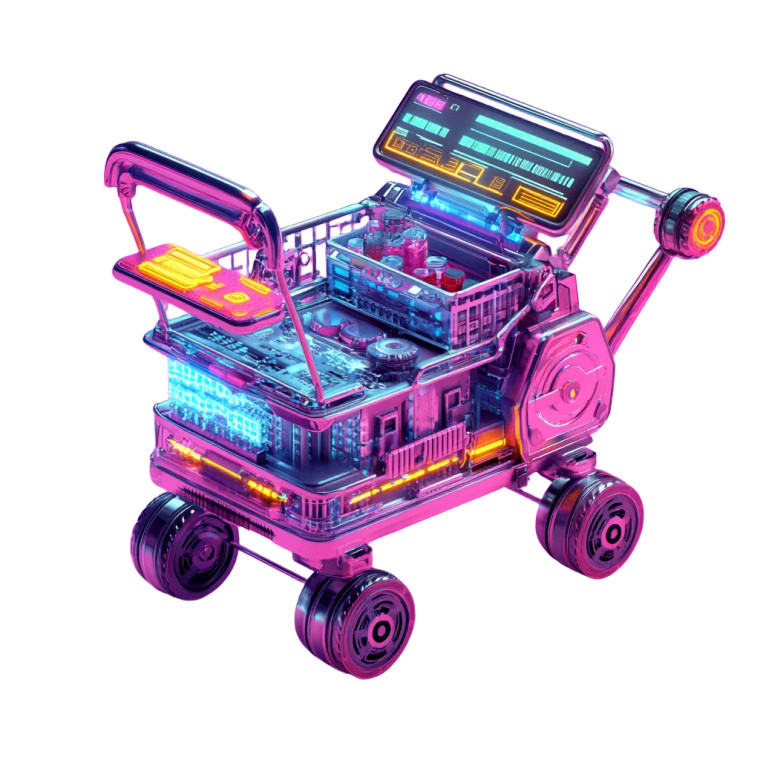 Future Shopping Cart Vinyl Car Decal Sticker – Waterproof & UV-Resistant 8"