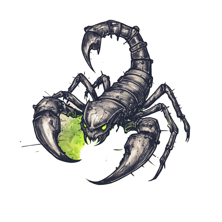 Metal Scorpion Monster Vinyl Car Decal Sticker – Waterproof & UV-Resistant 8"