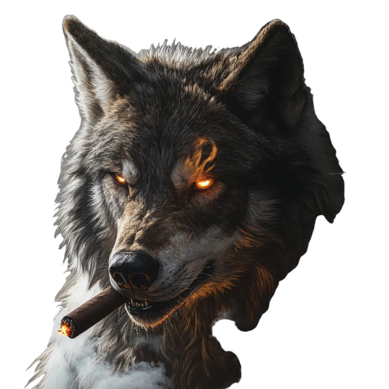 Dire Wolf Smoking Vinyl Car Decal Sticker – Waterproof & UV-Resistant 8"