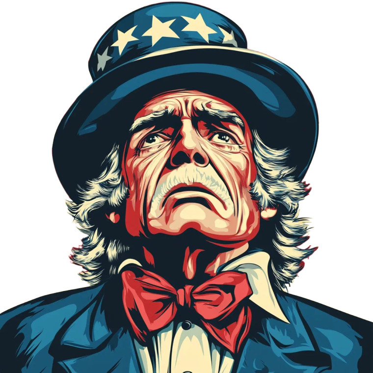 Crying Uncle Sam V2 Vinyl Car Decal Sticker – Waterproof & UV-Resistant 8"