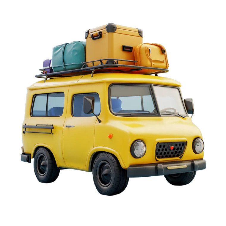 Yellow Cartoon Truck Vinyl Car Decal Sticker – Waterproof & UV-Resistant 8"