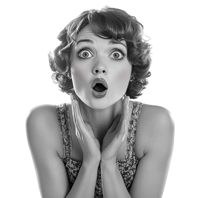 Surprised 20'S Woman V2 Vinyl Car Decal Sticker – Waterproof & UV-Resistant 8"