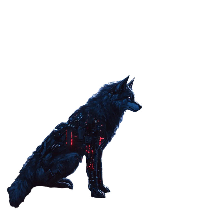 Cyberpunk Robot Wolf Vinyl Car Decal Sticker – Waterproof & UV-Resistant 8"