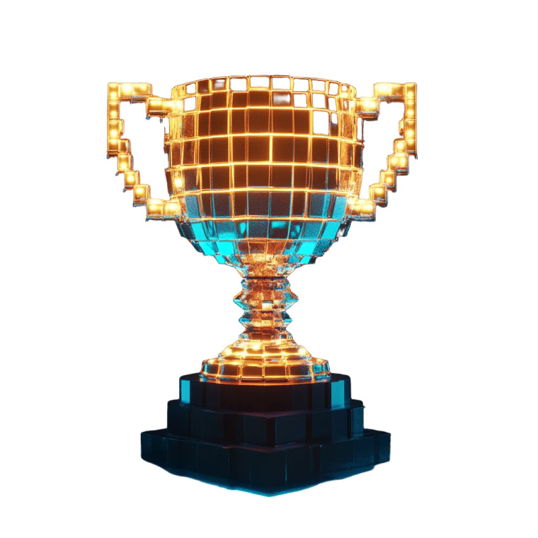 Glowing Cube Trophy Vinyl Car Decal Sticker – Waterproof & UV-Resistant 8"