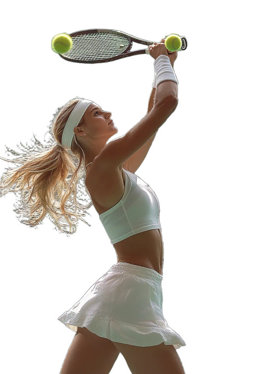 Tennis Player Action Vinyl Car Decal Sticker – Waterproof & UV-Resistant 8"