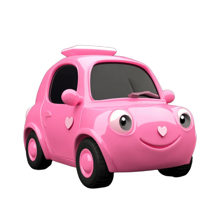 Pink Whimsical Car Vinyl Car Decal Sticker – Waterproof & UV-Resistant 8"