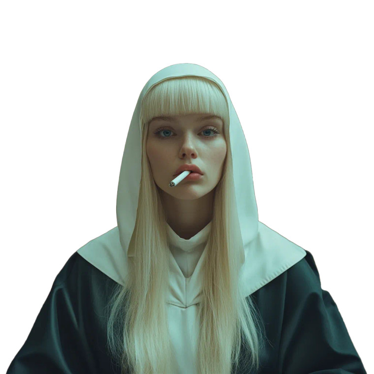 Blonde Nun Judge Vinyl Car Decal Sticker – Waterproof & UV-Resistant 8"