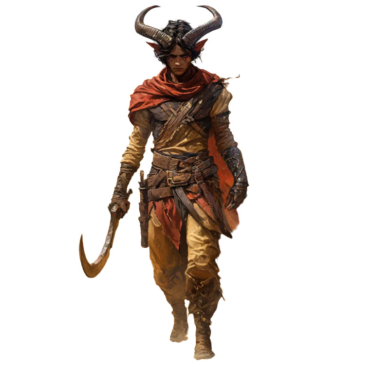 Desert Wandering Tiefling Vinyl Car Decal Sticker – Waterproof & UV-Resistant 8"