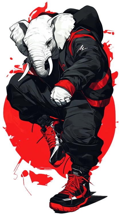 Fighting White Elephant Vinyl Car Decal Sticker – Waterproof & UV-Resistant 8"