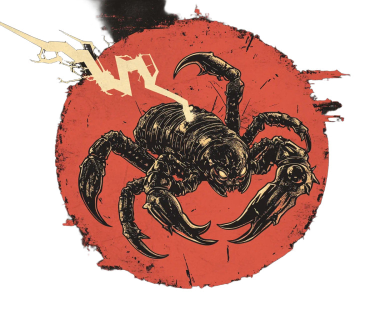 Metal Scorpion Logo Vinyl Car Decal Sticker – Waterproof & UV-Resistant 8"