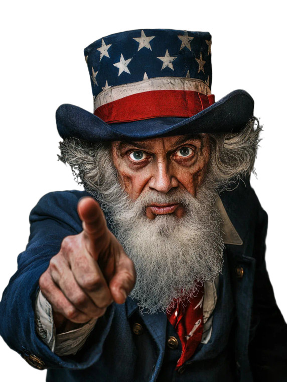 Modern Uncle Sam V2 Vinyl Car Decal Sticker – Waterproof & UV-Resistant 8"