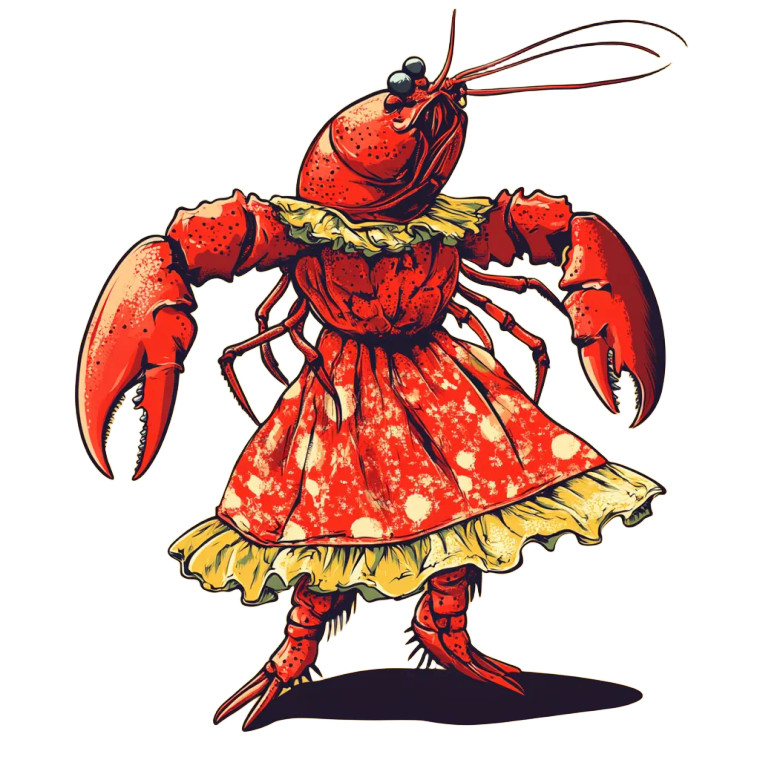 Crawfish Ballerina Vinyl Car Decal Sticker – Waterproof & UV-Resistant 8"