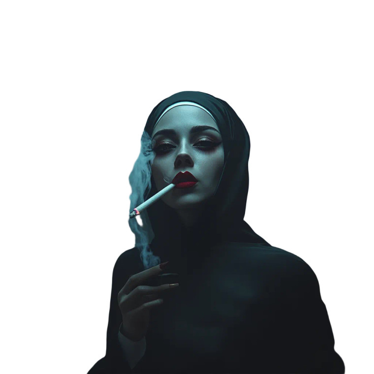 Smoking Nun V2 Vinyl Car Decal Sticker – Waterproof & UV-Resistant 8"