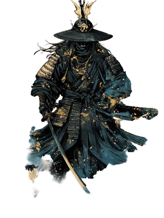 Dark Yokai Samurai Vinyl Car Decal Sticker – Waterproof & UV-Resistant 8"