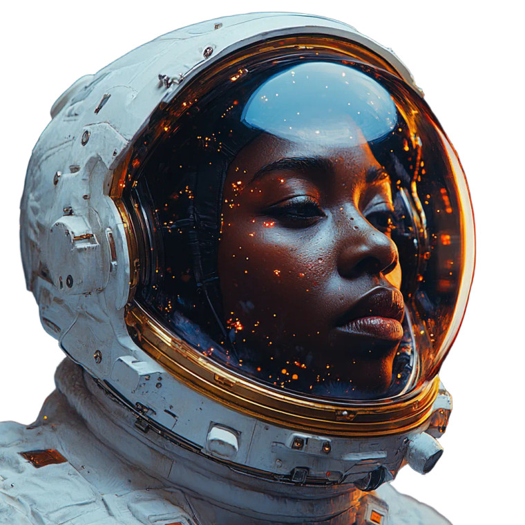 African American Astronaut Vinyl Car Decal Sticker – Waterproof & UV-Resistant 8"