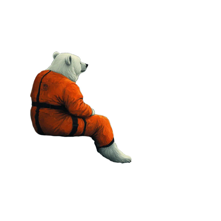 Moonlit Diving Bear Vinyl Car Decal Sticker – Waterproof & UV-Resistant 8"