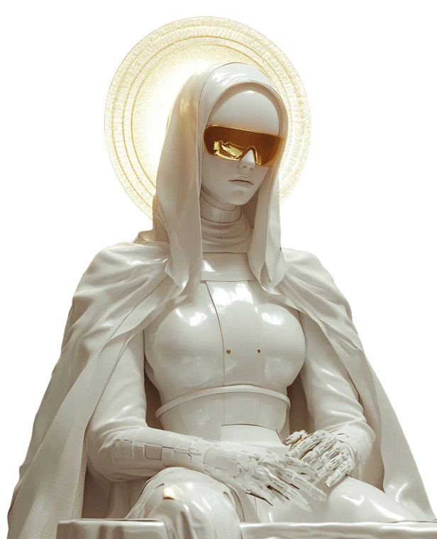 Cyberpunk Marble Nun Vinyl Car Decal Sticker – Waterproof & UV-Resistant 8"