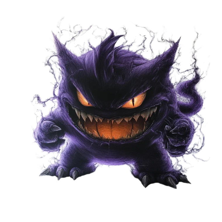 Hyper Realistic Gengar Vinyl Car Decal Sticker – Waterproof & UV-Resistant 8"