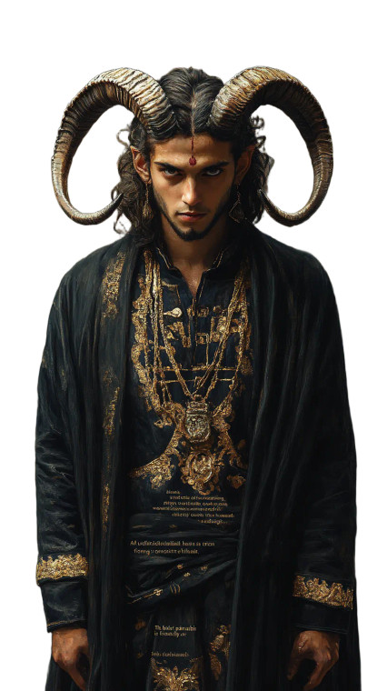 Horned Panjabi Figure Vinyl Car Decal Sticker – Waterproof & UV-Resistant 8"