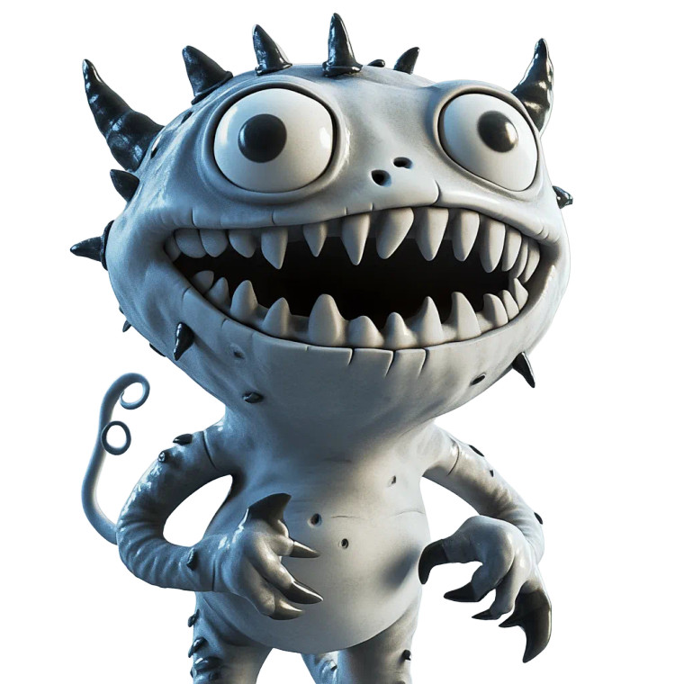 Little Monster 3D Vinyl Car Decal Sticker – Waterproof & UV-Resistant 8"