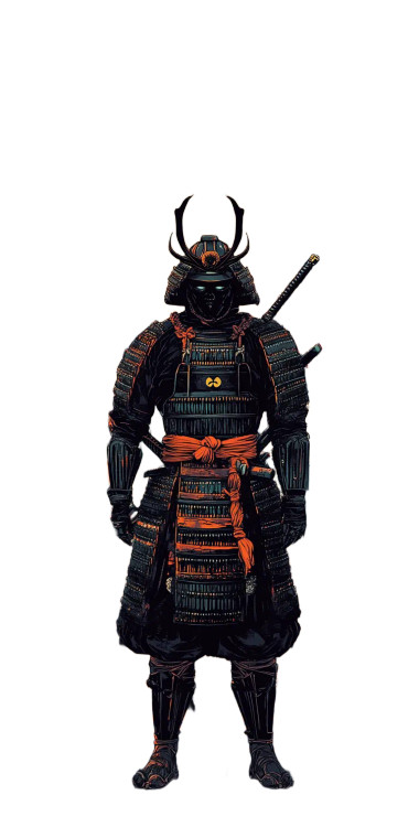 Scary Samurai Illustration Vinyl Car Decal Sticker – Waterproof & UV-Resistant 8"